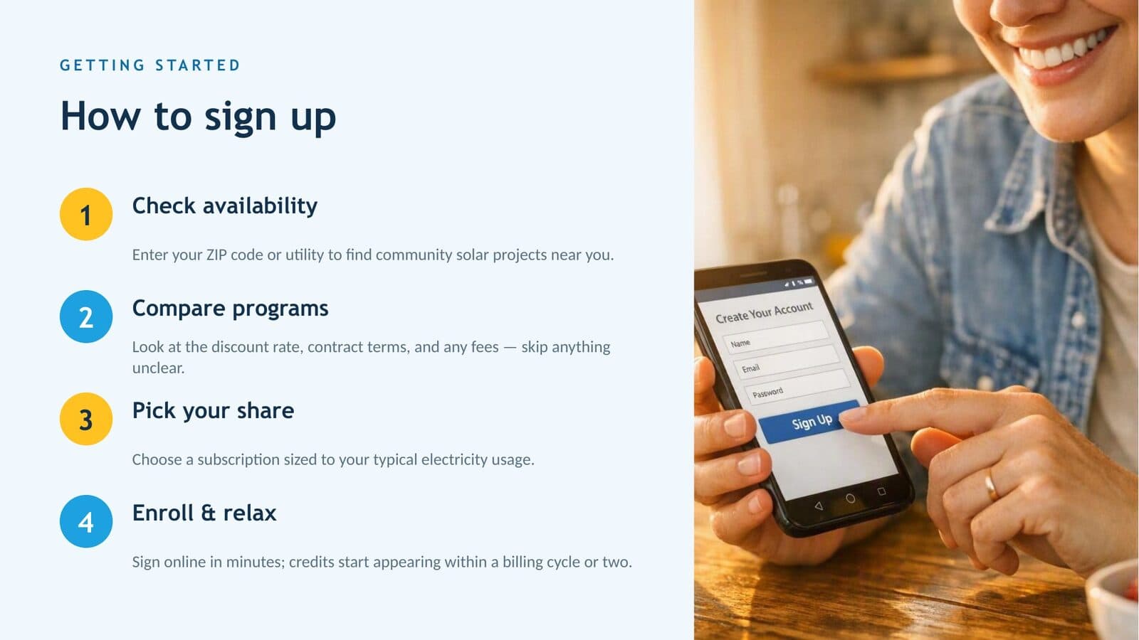 How to sign up for community solar